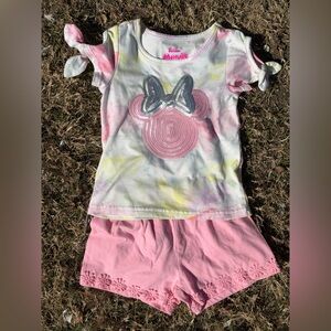 Disney Pink and Silver Minnie Mouse Kids Matching Set